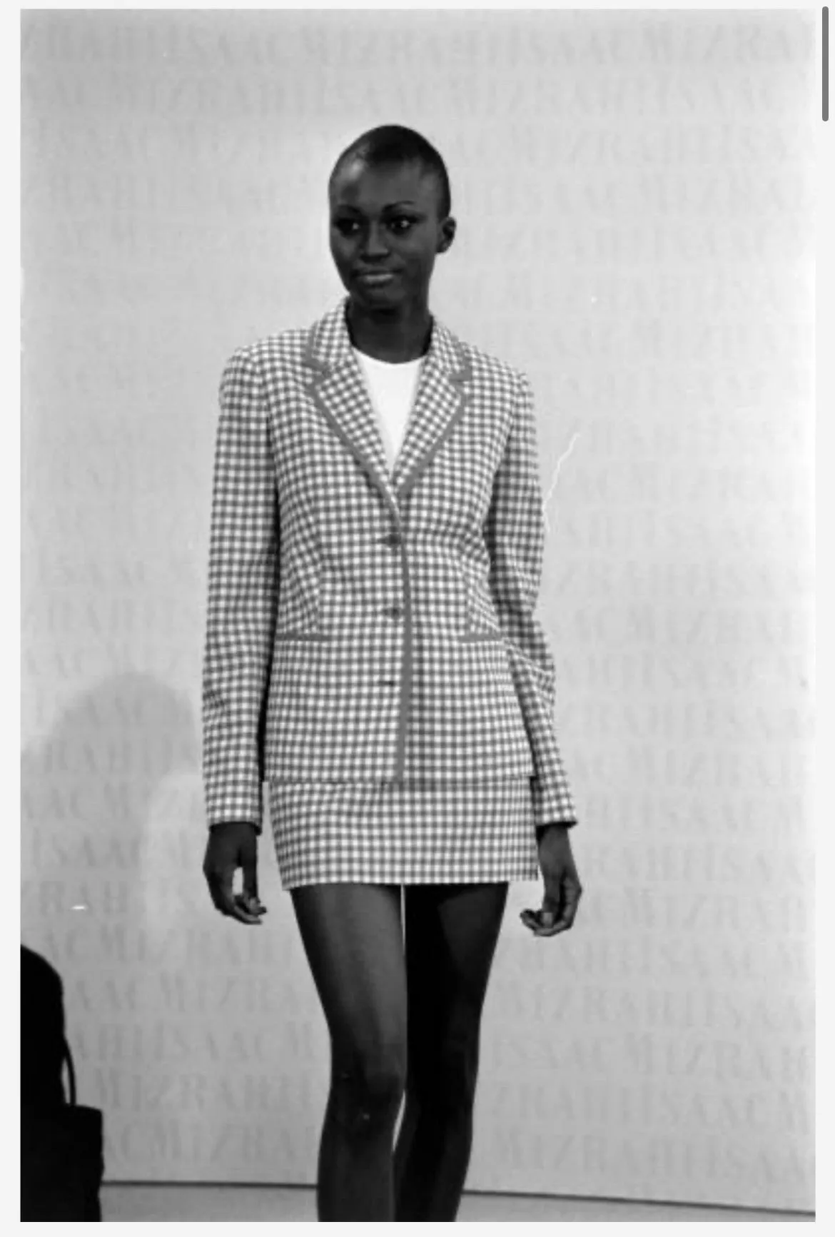1998 Spa Isaac Mizrahi Red & White Checked Gingham Blazer Jacket