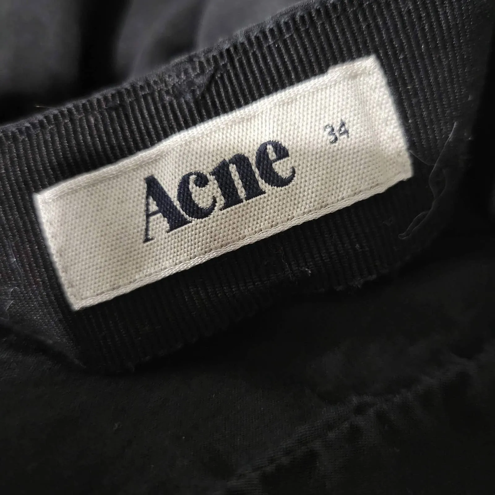 Acne Play Pants Black High Rise Trousers Dress Straight Leg Pleated Size 34 2 XS