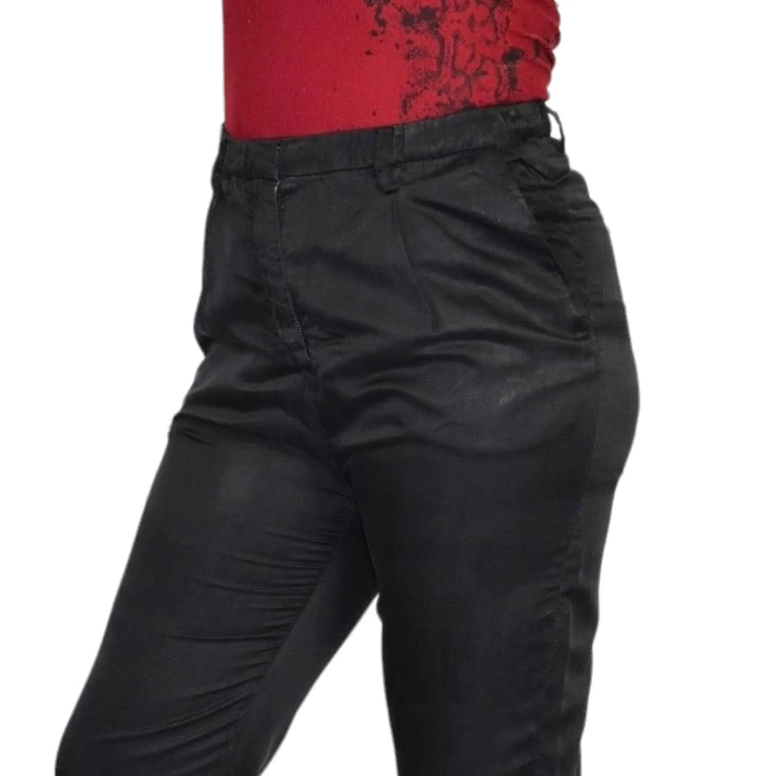 Acne Play Pants Black High Rise Trousers Dress Straight Leg Pleated Size 34 2 XS