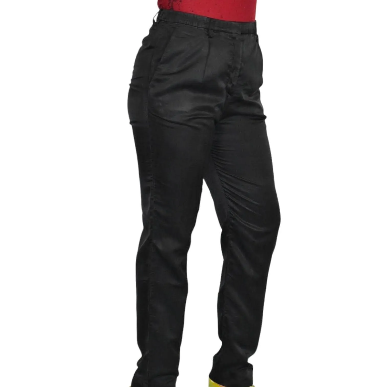Acne Play Pants Black High Rise Trousers Dress Straight Leg Pleated Size 34 2 XS