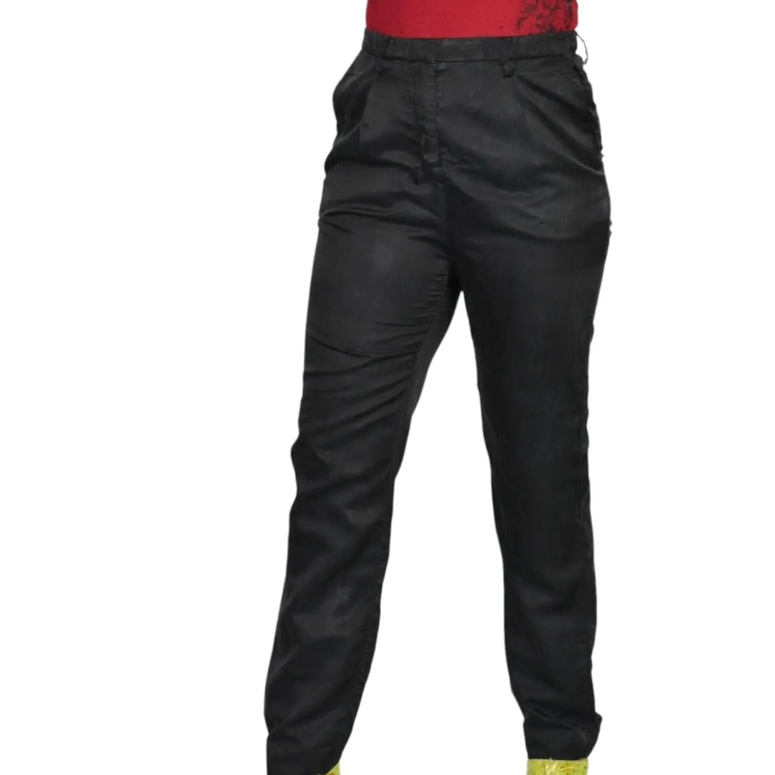 Acne Play Pants Black High Rise Trousers Dress Straight Leg Pleated Size 34 2 XS