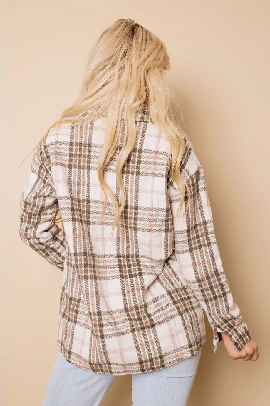 Ally Button Plaid Jacket