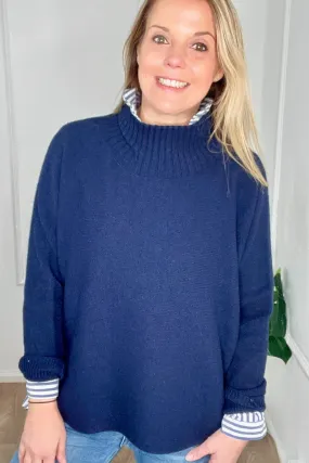 Amy Funnel Knit | Navy