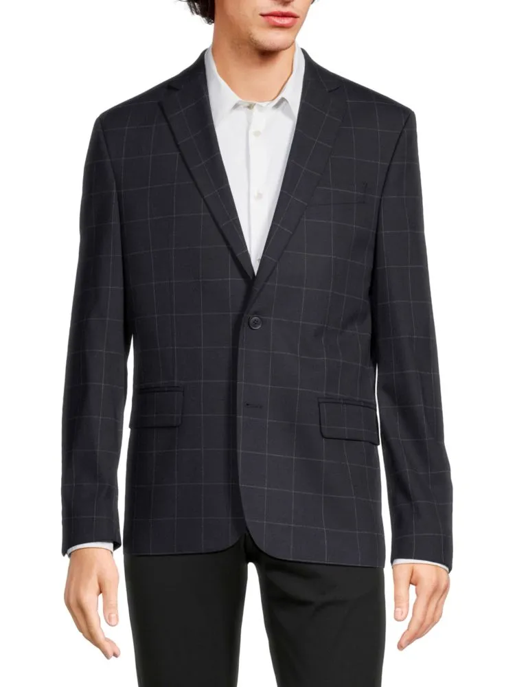 Ben Sherman Check Blazer, Navy