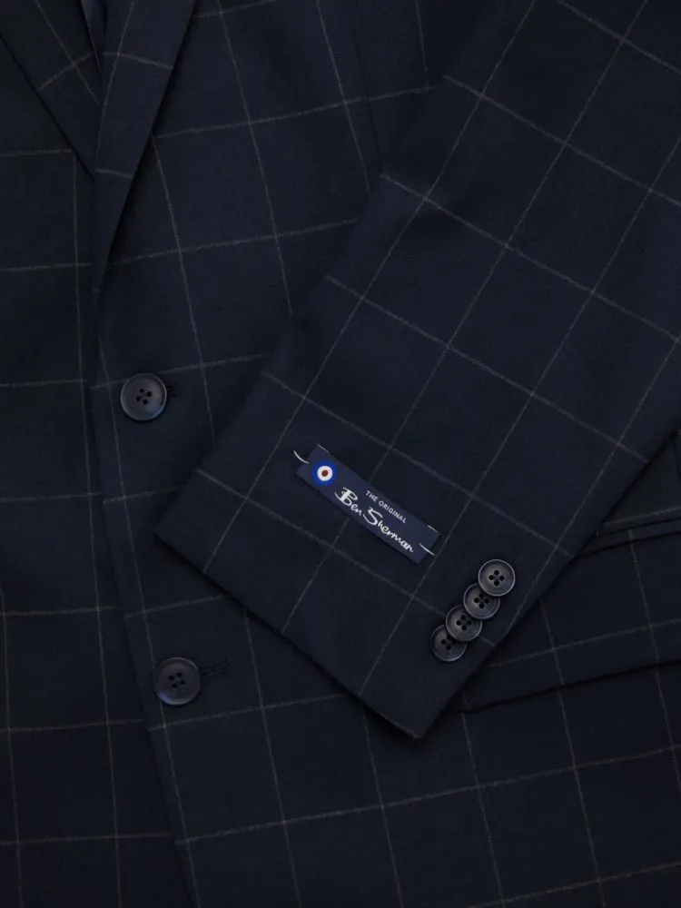 Ben Sherman Check Blazer, Navy