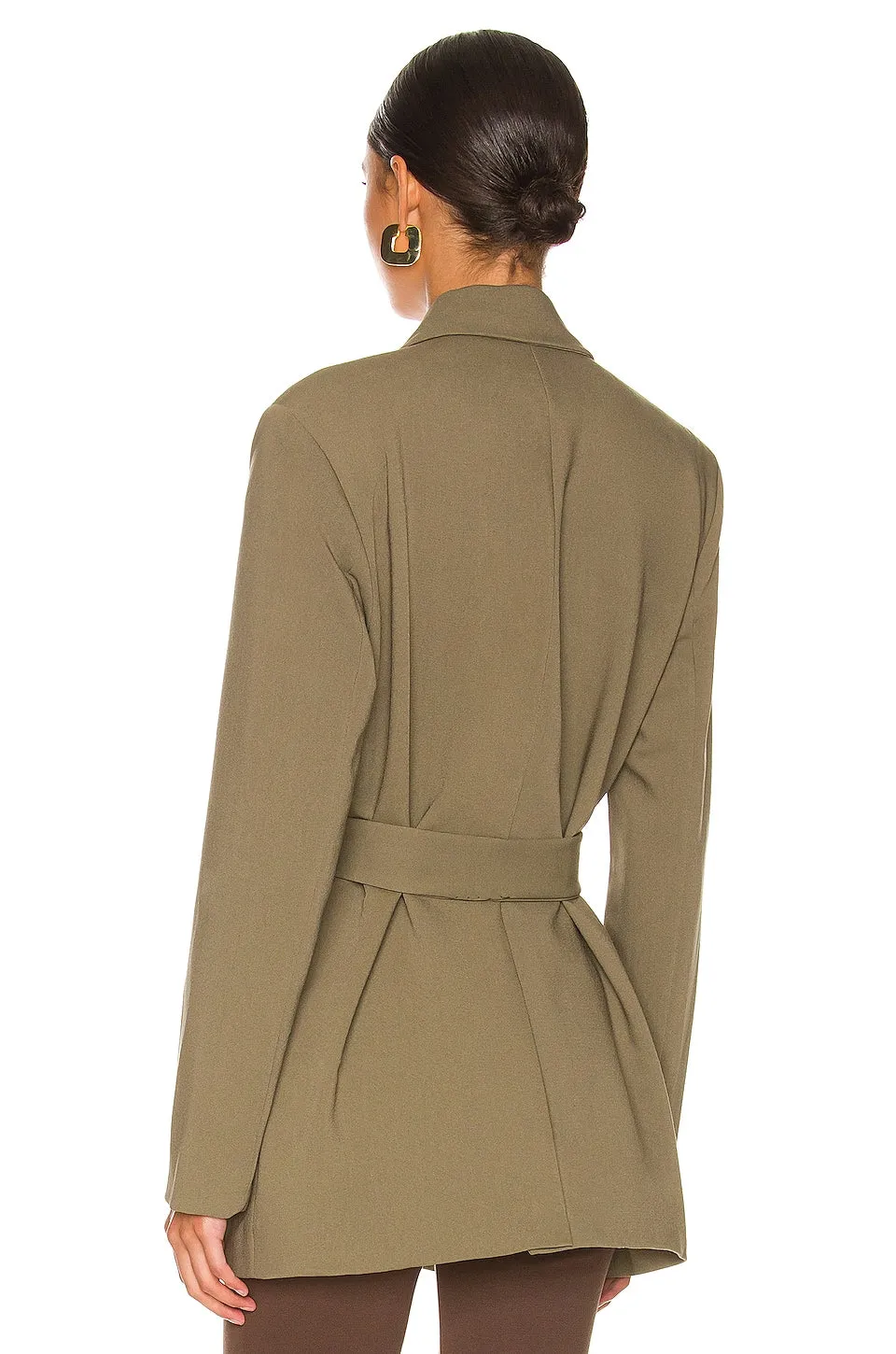 Blazer Bardot Belted, khaki