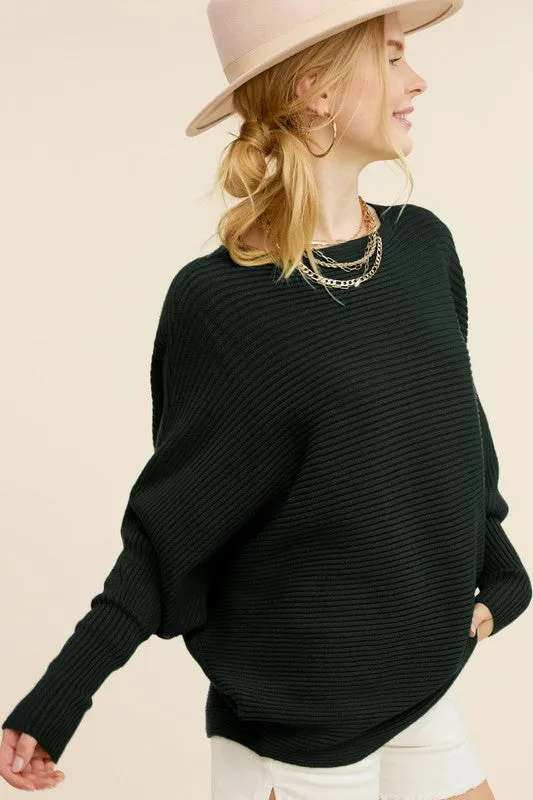 Chic Oatmilk Dolman Sleeve Off Shoulder Mae Sweater
