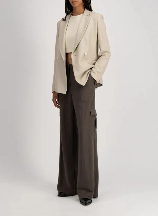 Double Breasted Blazer Shoulder Pads | Linen Honeycomb