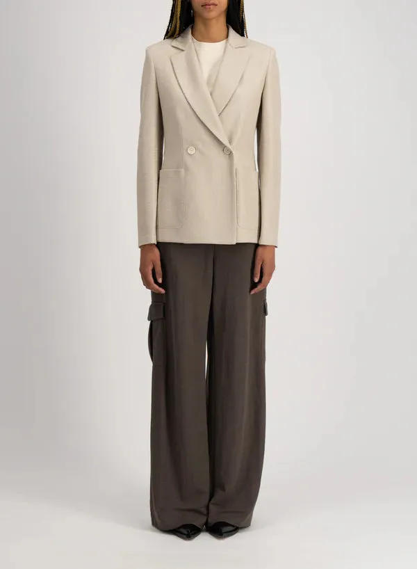 Double Breasted Blazer Shoulder Pads | Linen Honeycomb