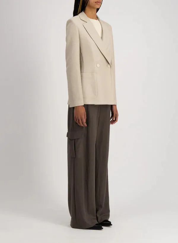 Double Breasted Blazer Shoulder Pads | Linen Honeycomb