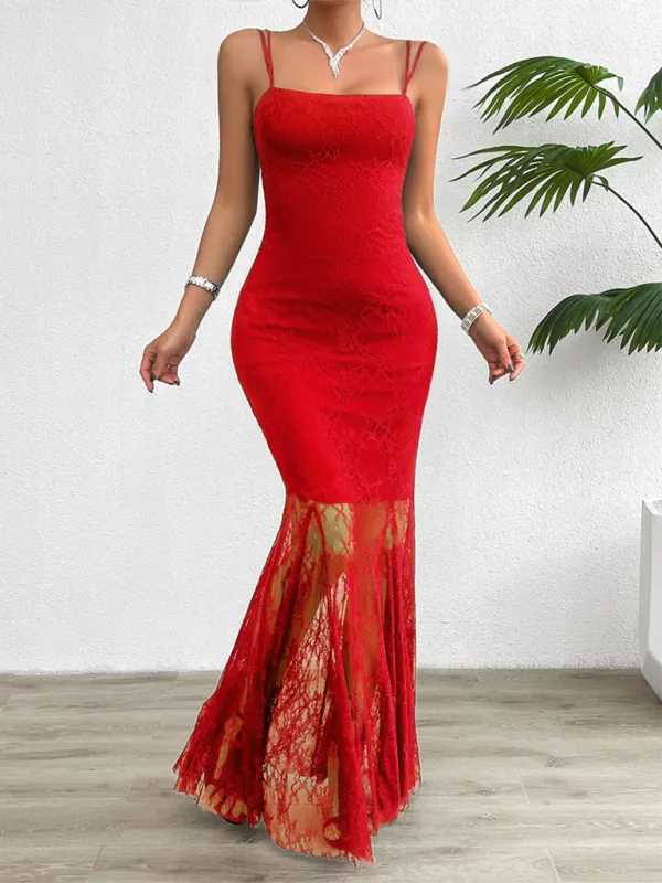 Elegant Lace Mermaid Evening Gown