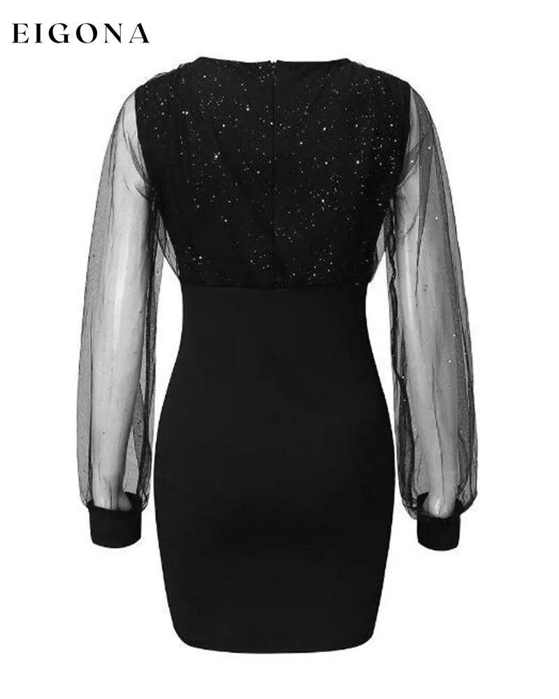 Elegant mesh v-neck dress