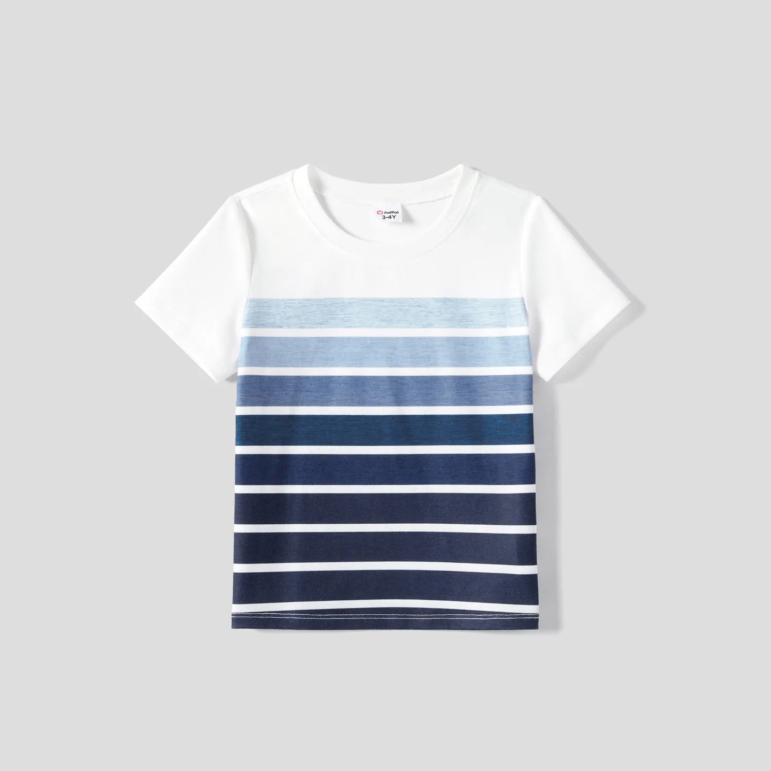 Family Matching Belted Ombre Slip Dresses and Striped Short-sleeve T-shirts Sets