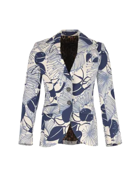 floral-print cotton-canvas blazer