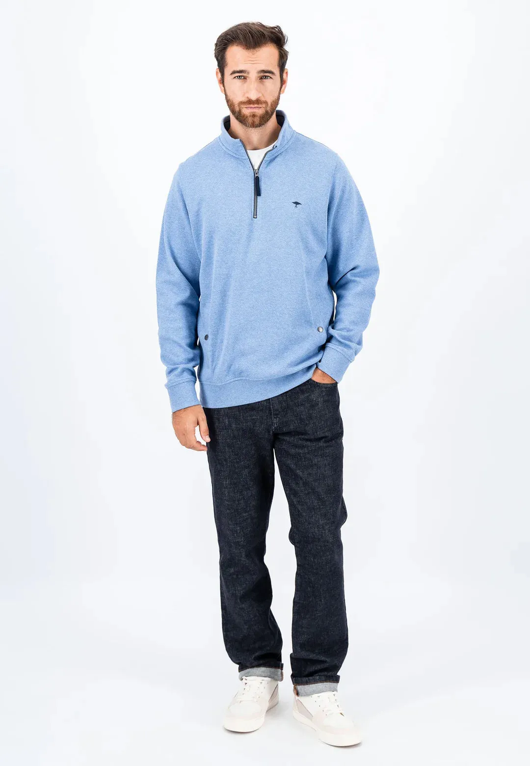 Fynch-Hatton 1/4 zip Sweatshirt Blue