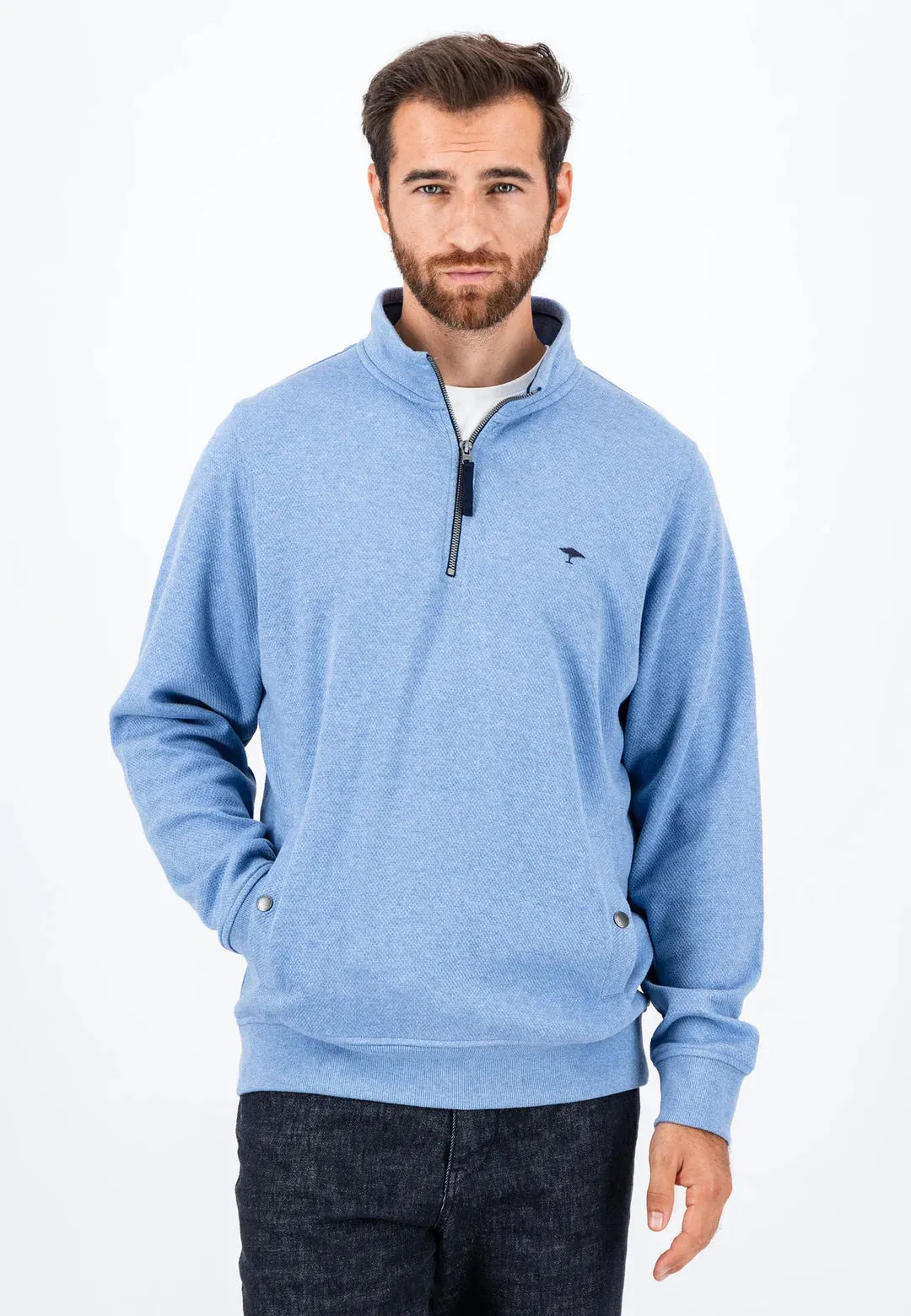 Fynch-Hatton 1/4 zip Sweatshirt Blue