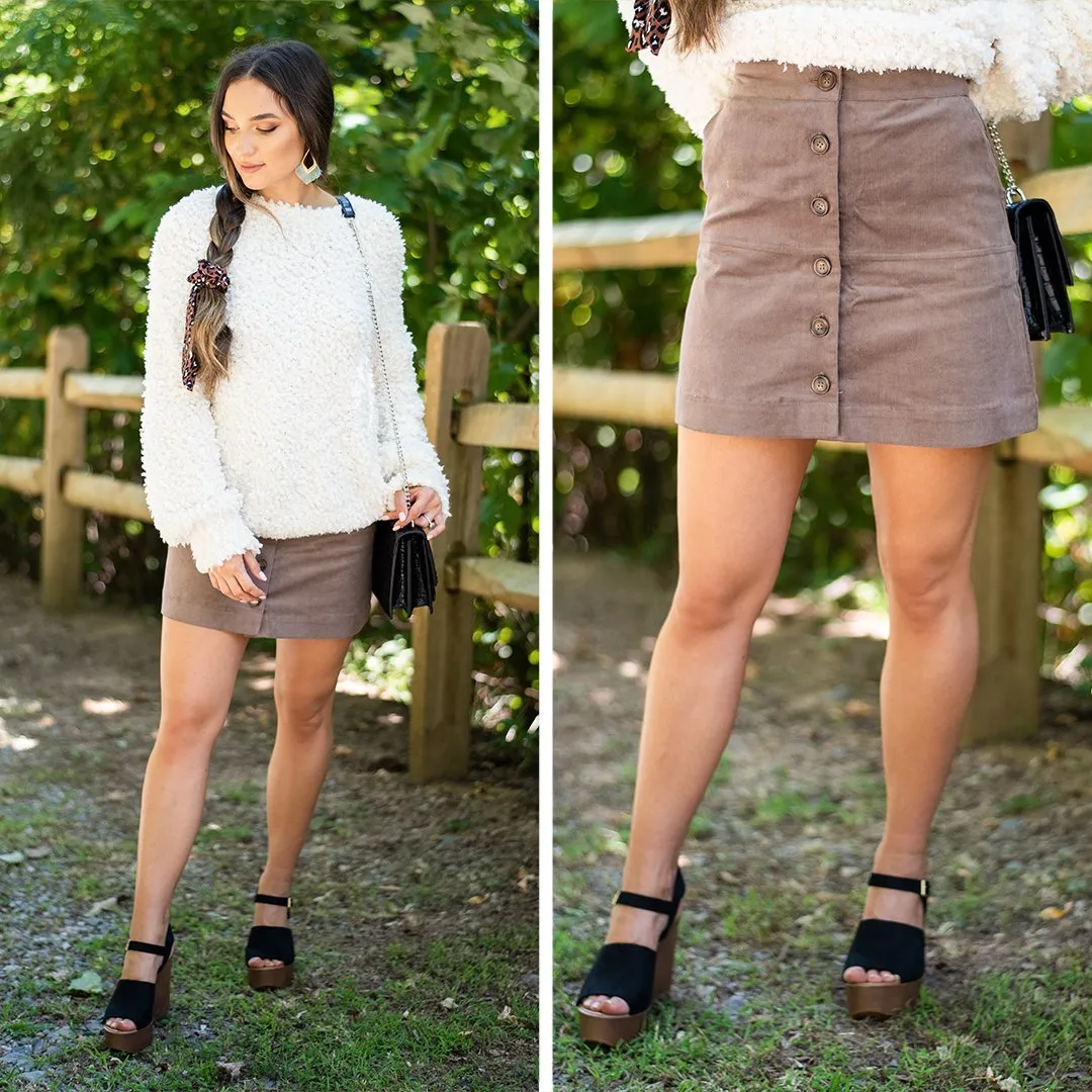 Get It Together Mushroom Brown Skirt