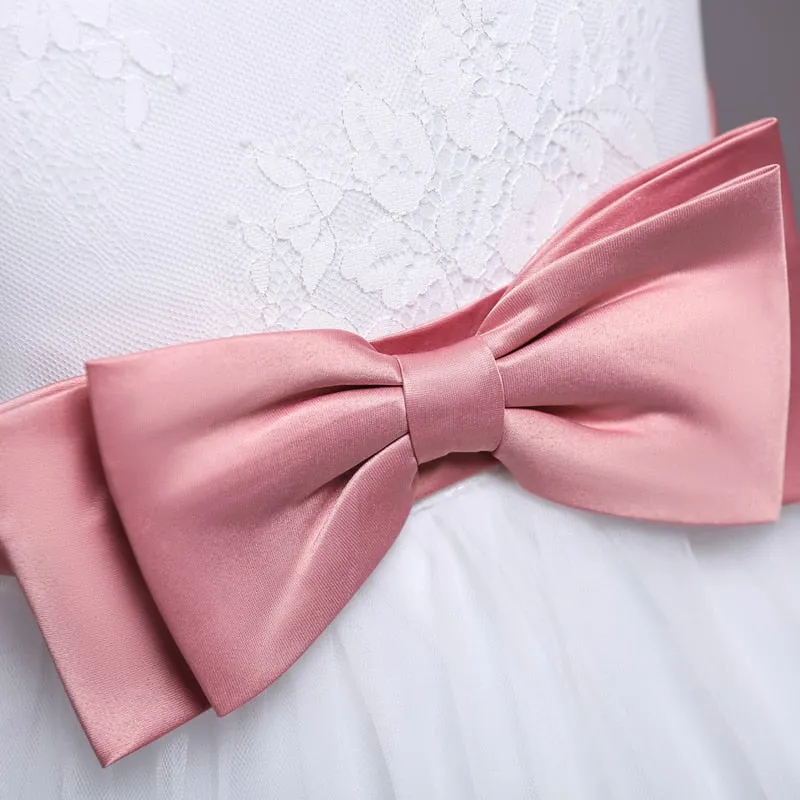 Girls Elegant Floral Evening Party Dress