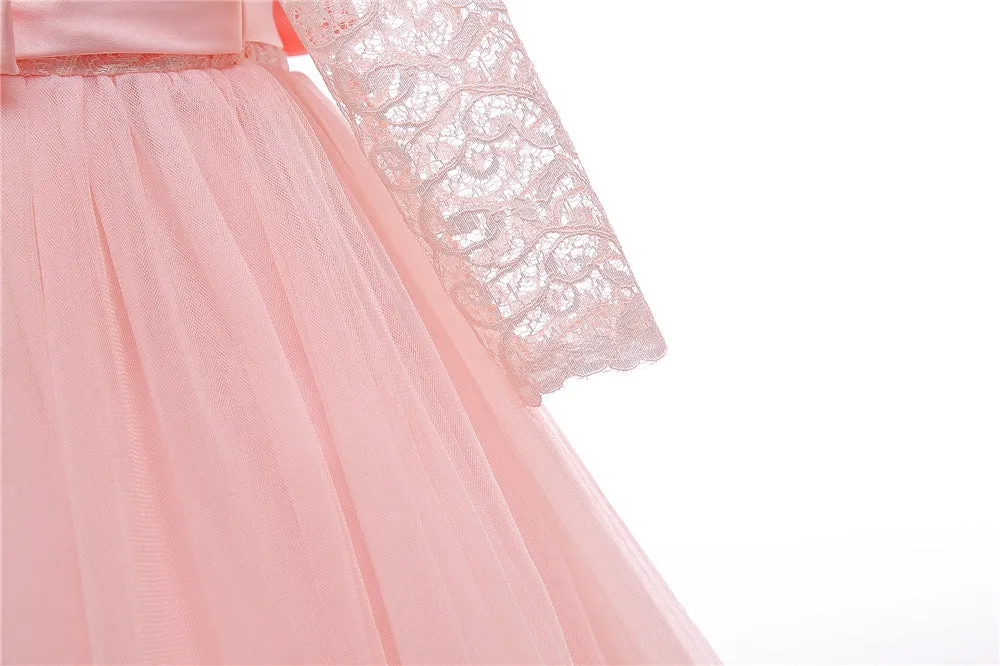 Girls Elegant Floral Evening Party Dress