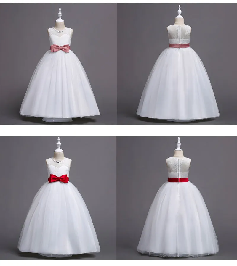 Girls Elegant Floral Evening Party Dress