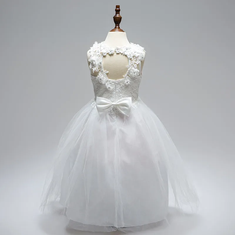 Girls Elegant Floral Evening Party Dress