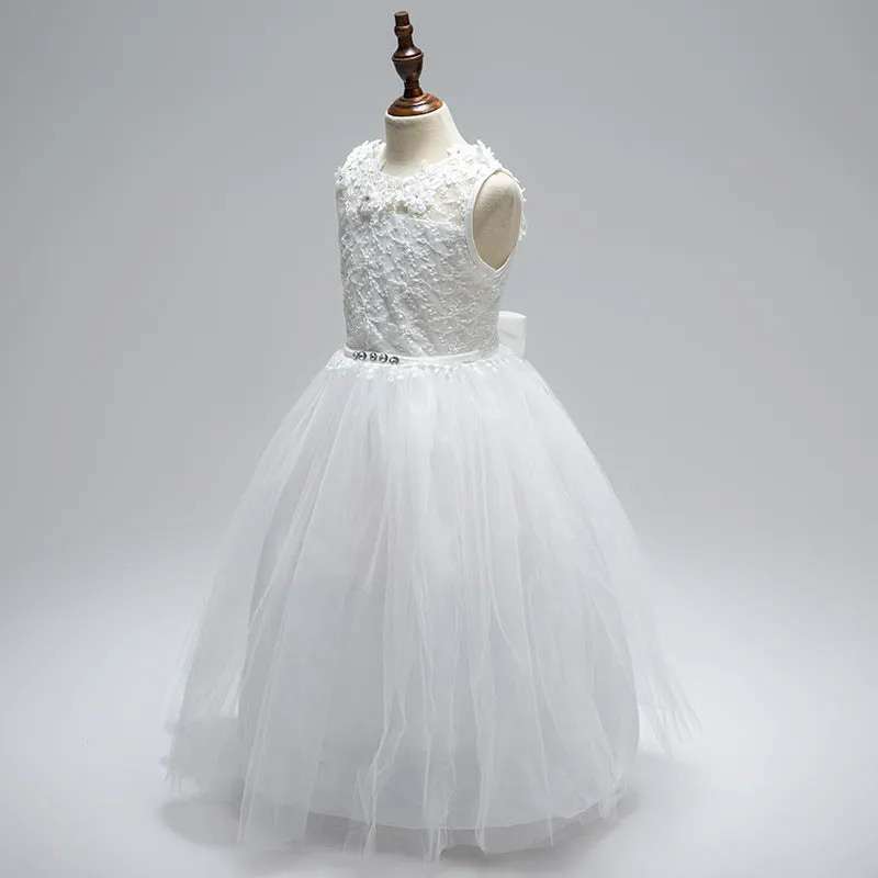 Girls Elegant Floral Evening Party Dress
