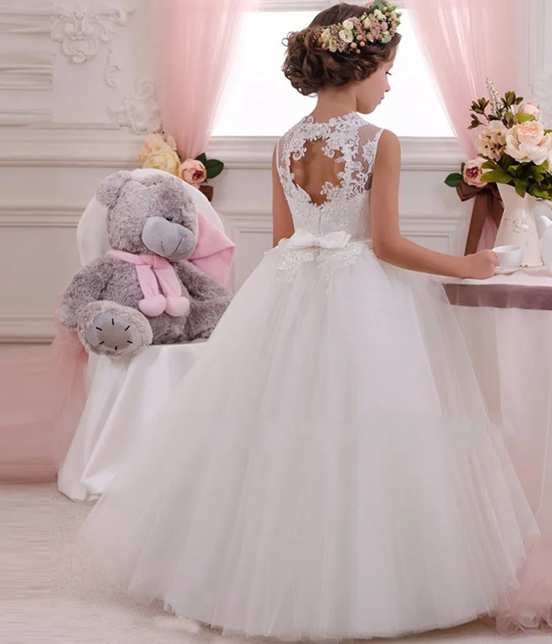Girls Elegant Floral Evening Party Dress