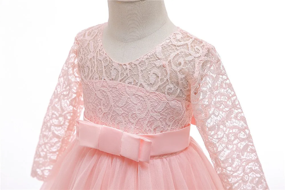 Girls Elegant Floral Evening Party Dress