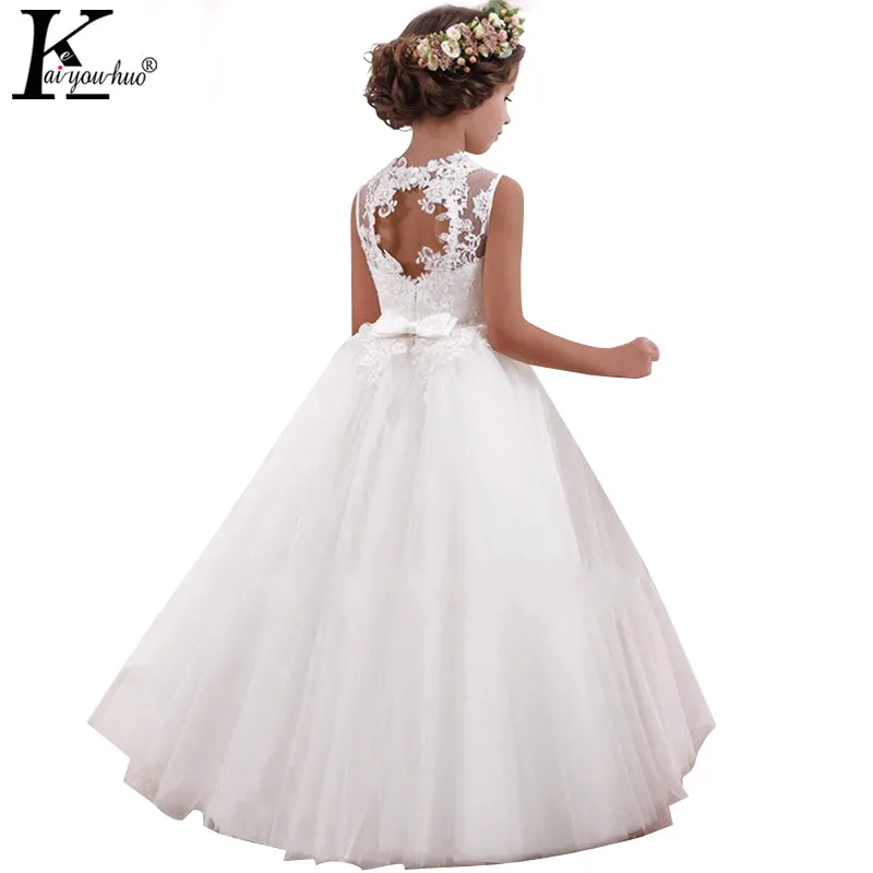 Girls Elegant Floral Evening Party Dress