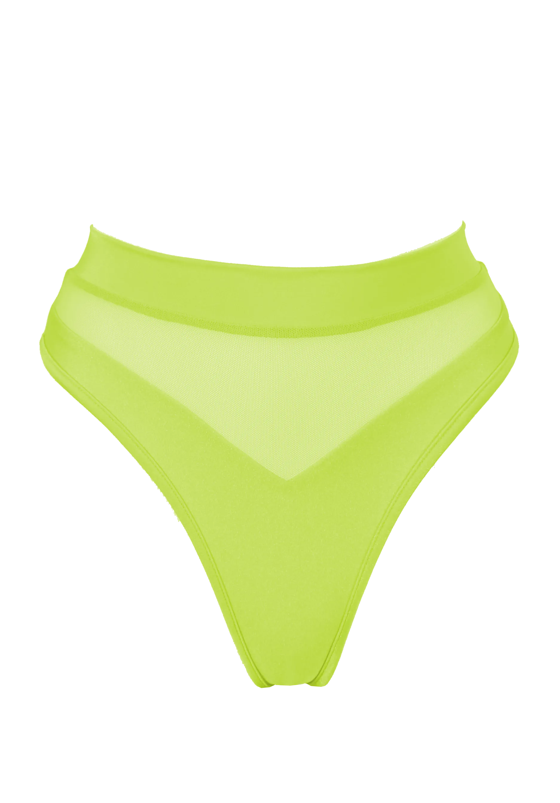 High-Cut Bikini Bottom 1/2 Mesh / BOND NEON YELLOW