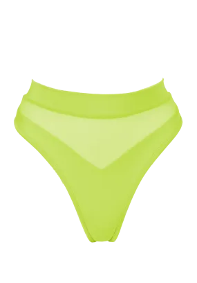 High-Cut Bikini Bottom 1/2 Mesh / BOND NEON YELLOW
