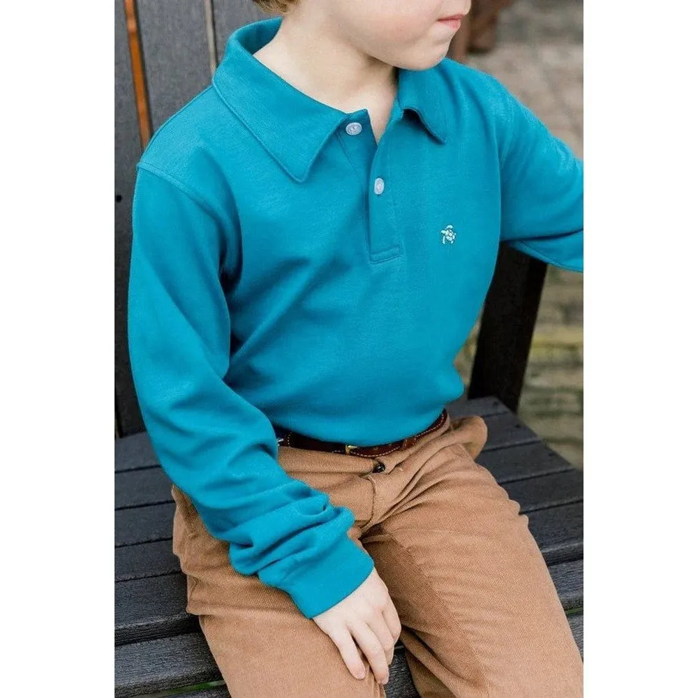 J Bailey by Bailey Boys Harry Long Sleeve Polo Teal
