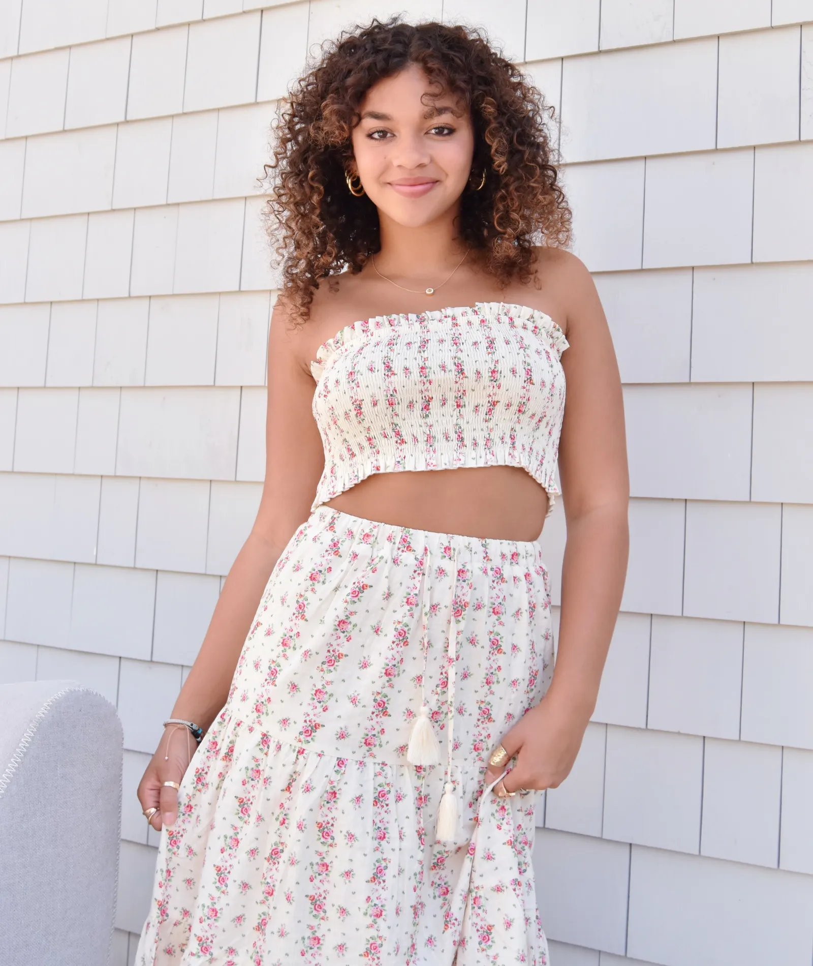Katie J NYC Girls Shabby Chic Floral Bea Tube Top