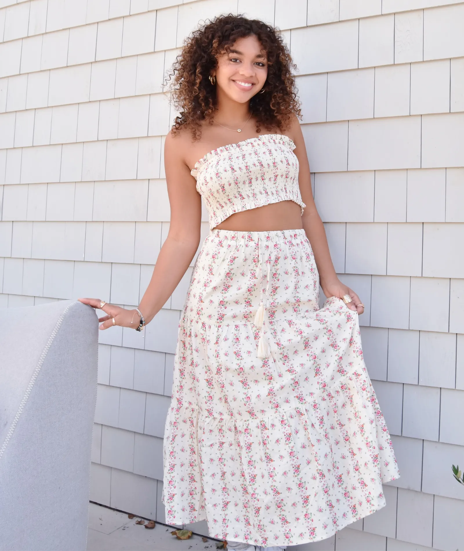 Katie J NYC Girls Shabby Chic Floral Bea Tube Top