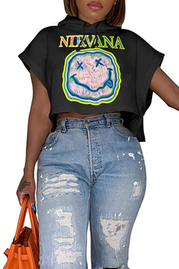 MB FASHION  Loose Hooded TShirt Women Short Sleeve Tee 8213LY XL AND XXL