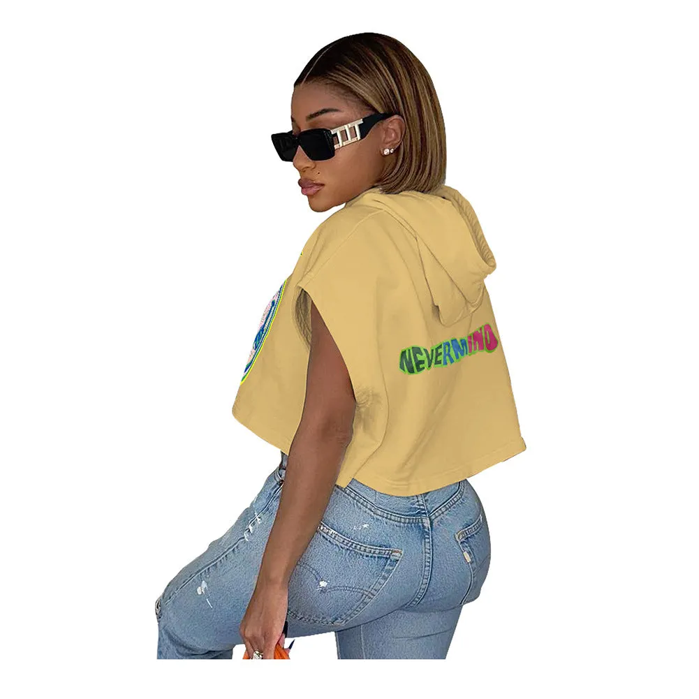 MB FASHION  Loose Hooded TShirt Women Short Sleeve Tee 8213LY XL AND XXL