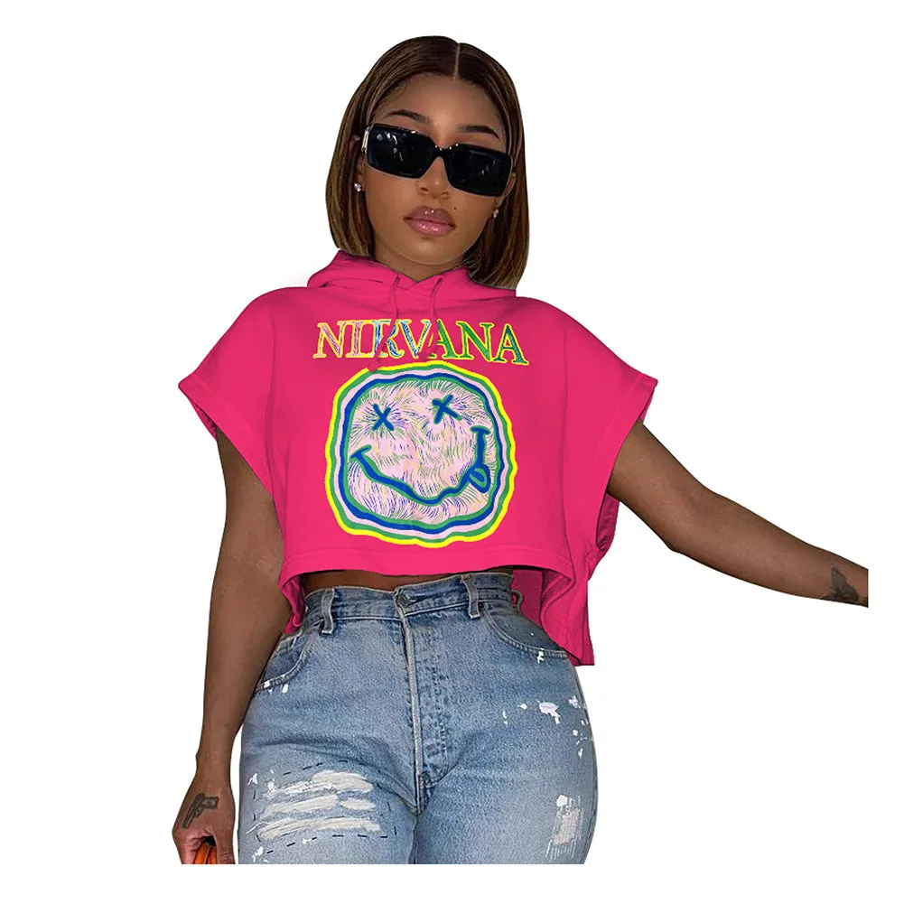 MB FASHION  Loose Hooded TShirt Women Short Sleeve Tee 8213LY XL AND XXL