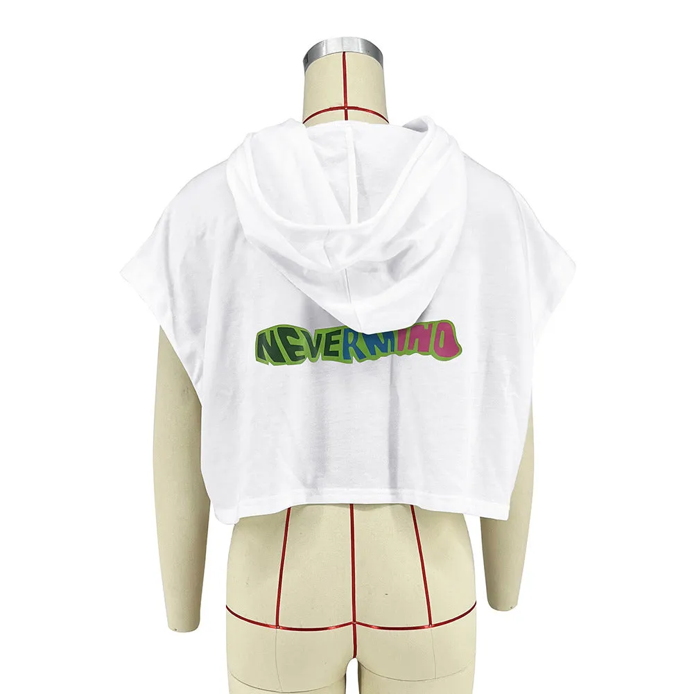 MB FASHION  Loose Hooded TShirt Women Short Sleeve Tee 8213LY XL AND XXL
