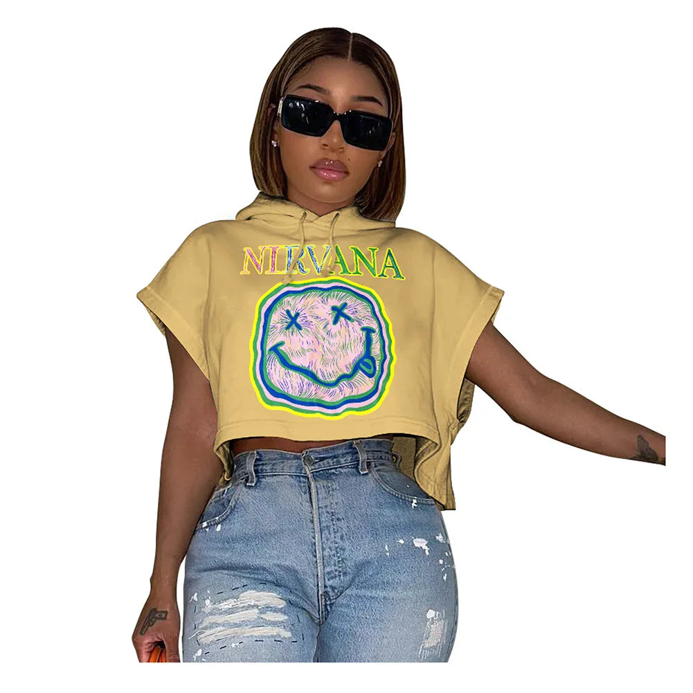 MB FASHION  Loose Hooded TShirt Women Short Sleeve Tee 8213LY XL AND XXL