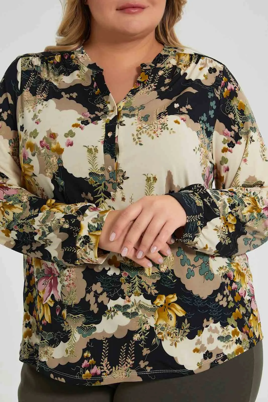Multicolour All-Over Floral Top