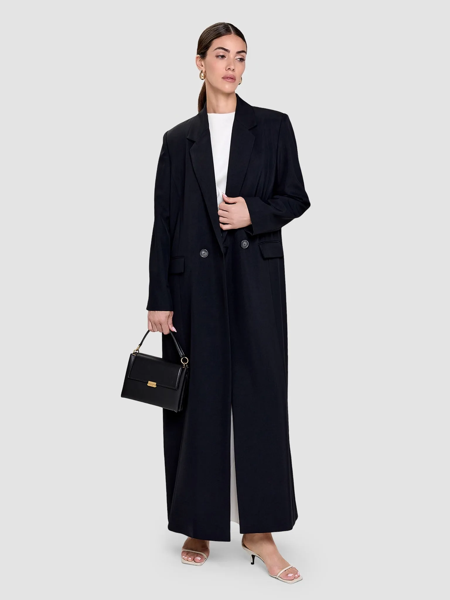 Noura Long Blazer - Black