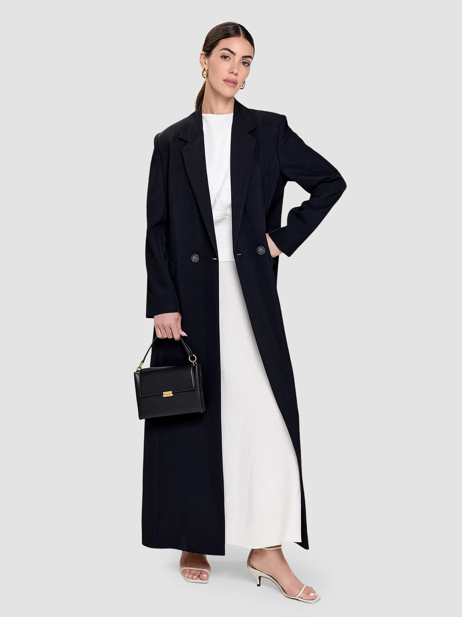 Noura Long Blazer - Black