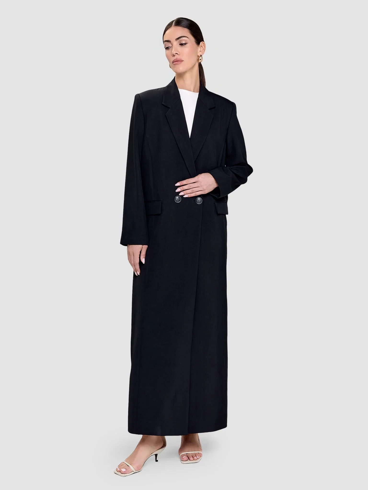 Noura Long Blazer - Black