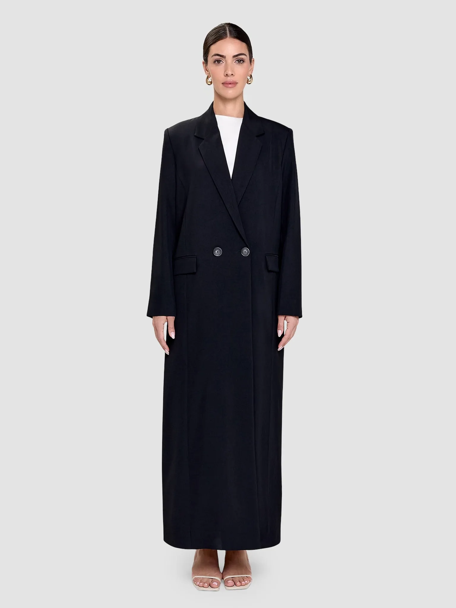 Noura Long Blazer - Black