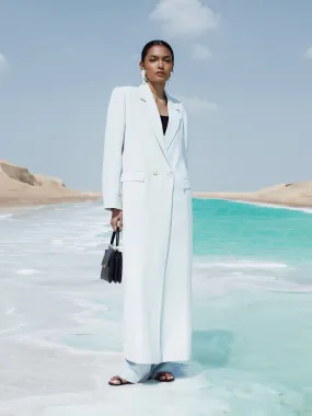Noura Long Blazer - Cloud Blue