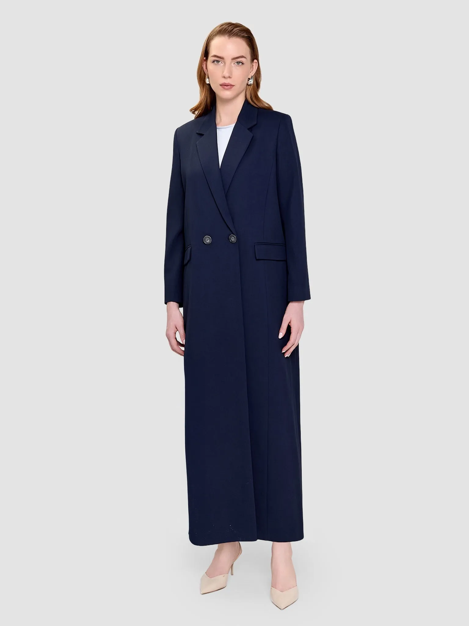 Noura Long Blazer - Dark Blue