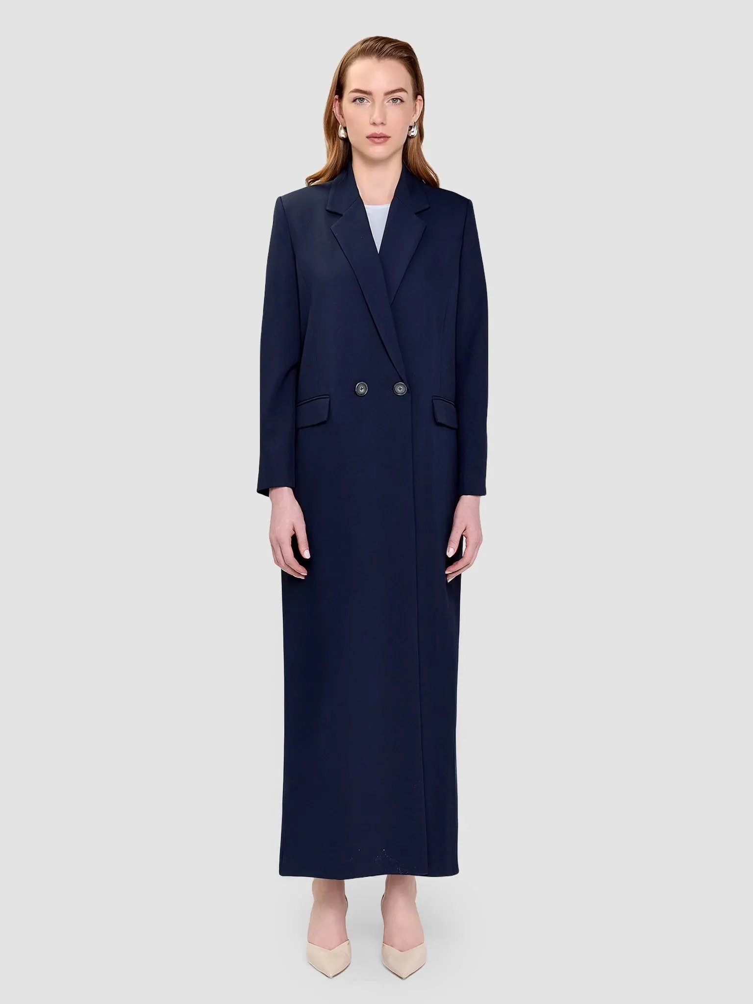 Noura Long Blazer - Dark Blue