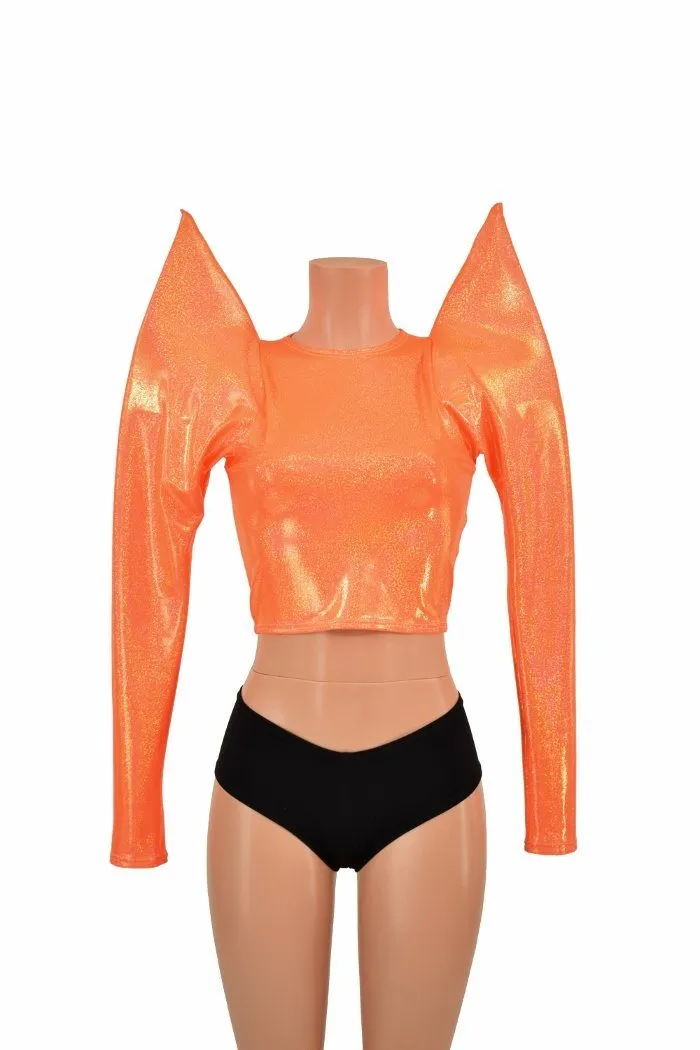 Orange Mega Sharp Shoulder Crop