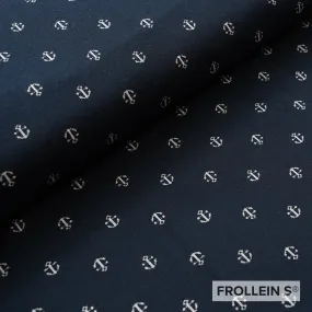 Organic Interlock Jacquard - Anchor-blue