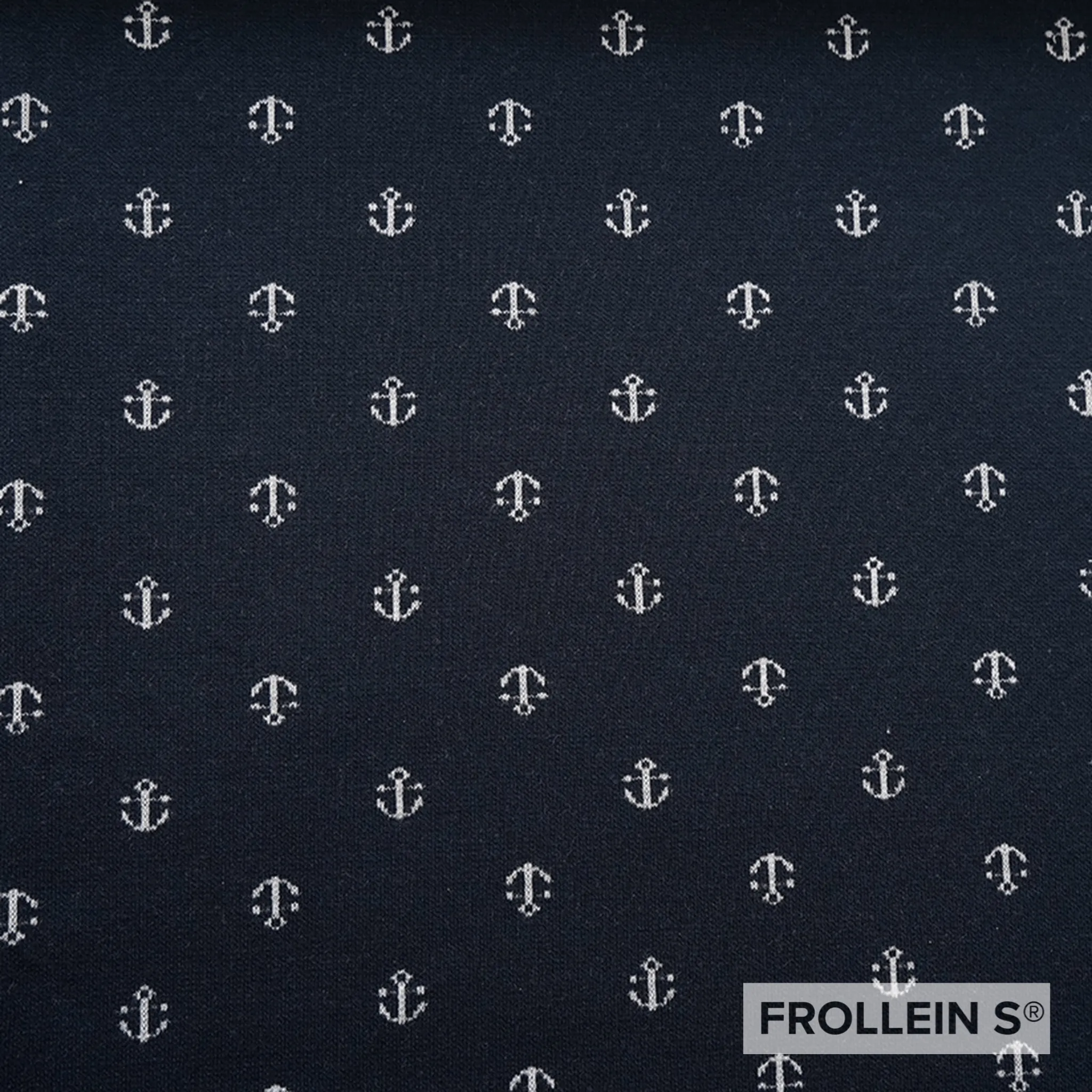 Organic Interlock Jacquard - Anchor-blue